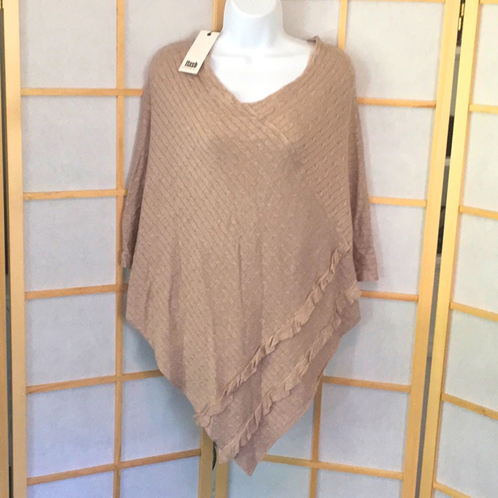 Taupe Knit Poncho